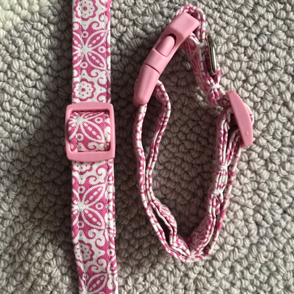 Dog collar (pink/white)